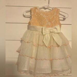 Rare editions dress 6-9 months ivory and soft pink great condition.